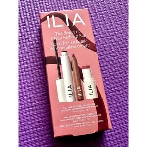 Ilia The Beauty of Clean Makeup Set NEW Multi-stick, mascara, lipstick, liner